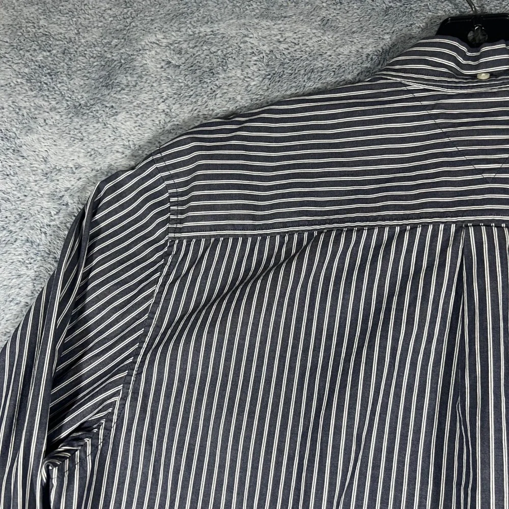 Tommy Hilfiger Mens XL Blue White‎ Striped Button Down Shirt Long Sleeve